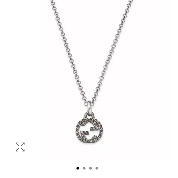 Gucci Interlocking Textured G Sterling Silver Pendant Necklace - Picture 1 of 5